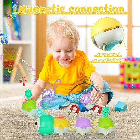 Bébé jouant avec des jouets d’éveil colorés magnétiques – jouet sensoriel pour enfant dès 3 mois, idéal pour la motricité et la coordination.