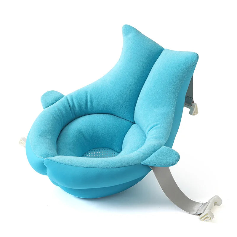 Tapis de Bain Requin Bébé Pliable 80cm – Siège Doux Antidérapant Nouveau-Né | Rose & Bleu