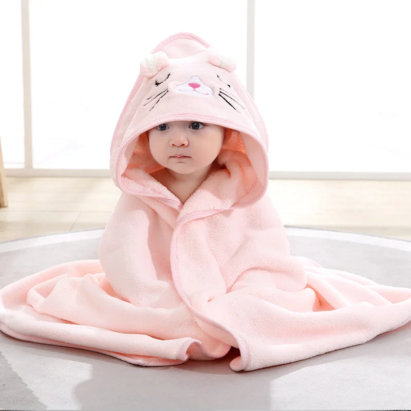 Cape de Bain Bébé à Capuche – Motif Animal Doux & Chaud