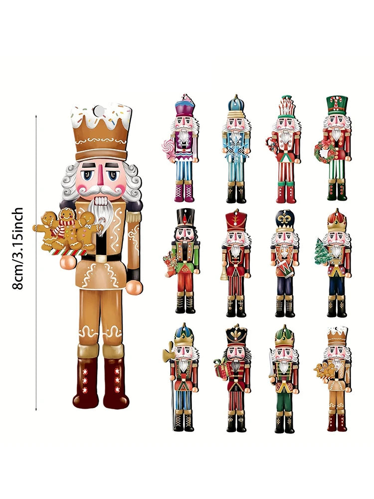 Lot 12 Figurines Casse-Noisette Bois – Décoration Sapin Noël Miniature, Soldat Bois Cadeau Fêtes