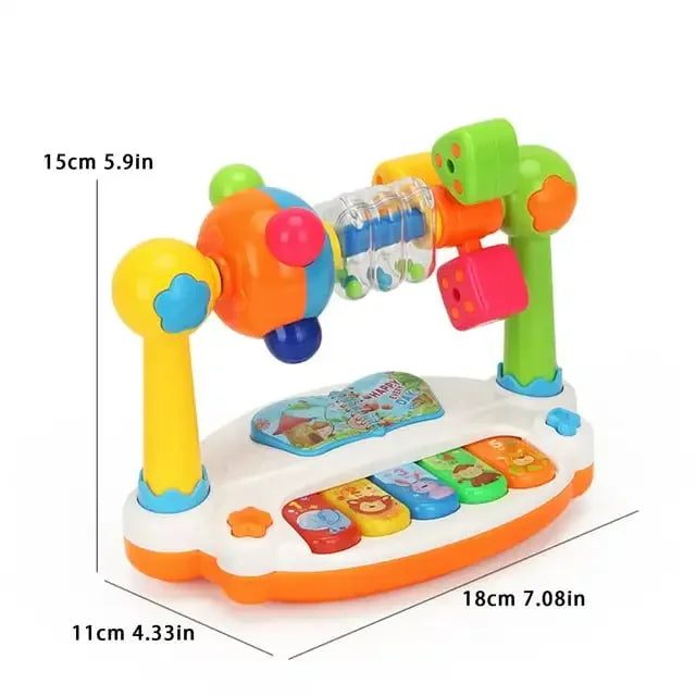 Piano Bébé Musical Rotatif Lumineux – Clavier Éveil Son & Lumière Tout-Petit 1 2 Ans