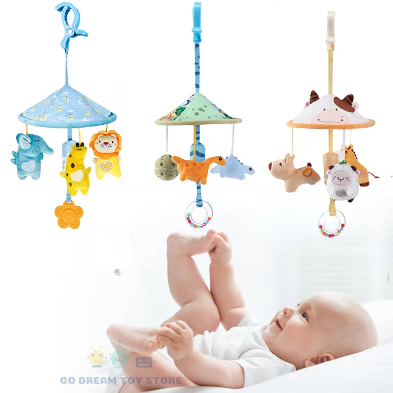 Mobile Bébé à Suspendre – Jouet Éveil Animaux en Peluche pour Poussette & Lit (0-36 mois)