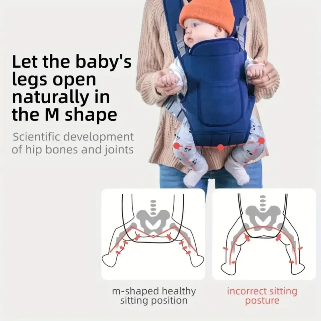 Porte-bébé AIEBAO 4-en-1 ergonomique – Ceinture ventrale et tissu respirant