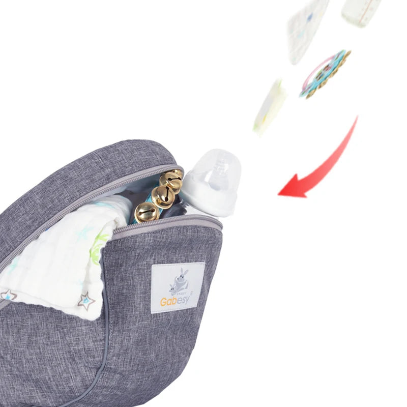 Porte-bébé ergonomique avec tabouret – Siège ventral multifonction pour bébé, 5 positions de portage