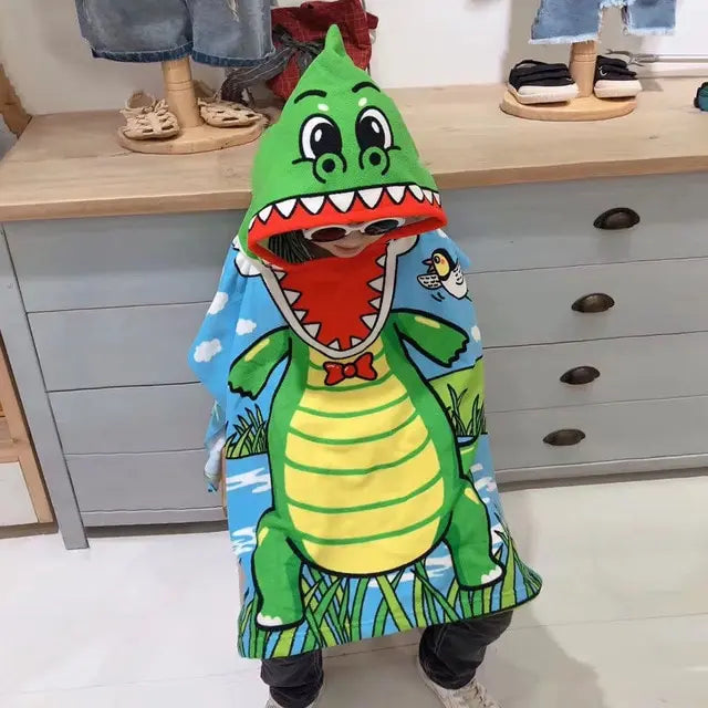 Cape de Bain Bébé à Capuche – Dinosaure ou Astronaute, Microfibre Douce et Séchage Rapide