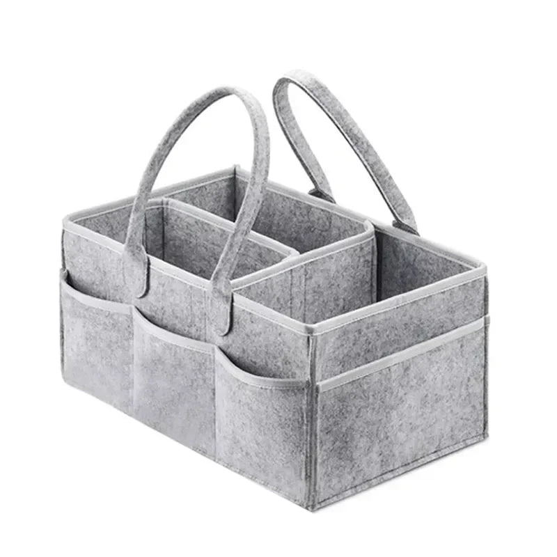 Organisateur à couches bébé 38×23×18 cm – Panier de rangement portable pour table à langer & voiture