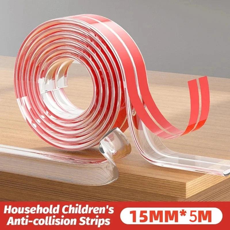 Protection angle transparent bébé — Bande PVC Auto-Adhésive | 8 Tailles 10-15mm, 1-5m