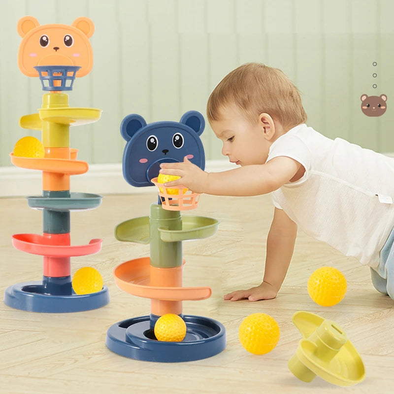 Jouet Montessori Bébé – Circuit à Boules Éducatif 3 à 9 Étages (0-3 ans)