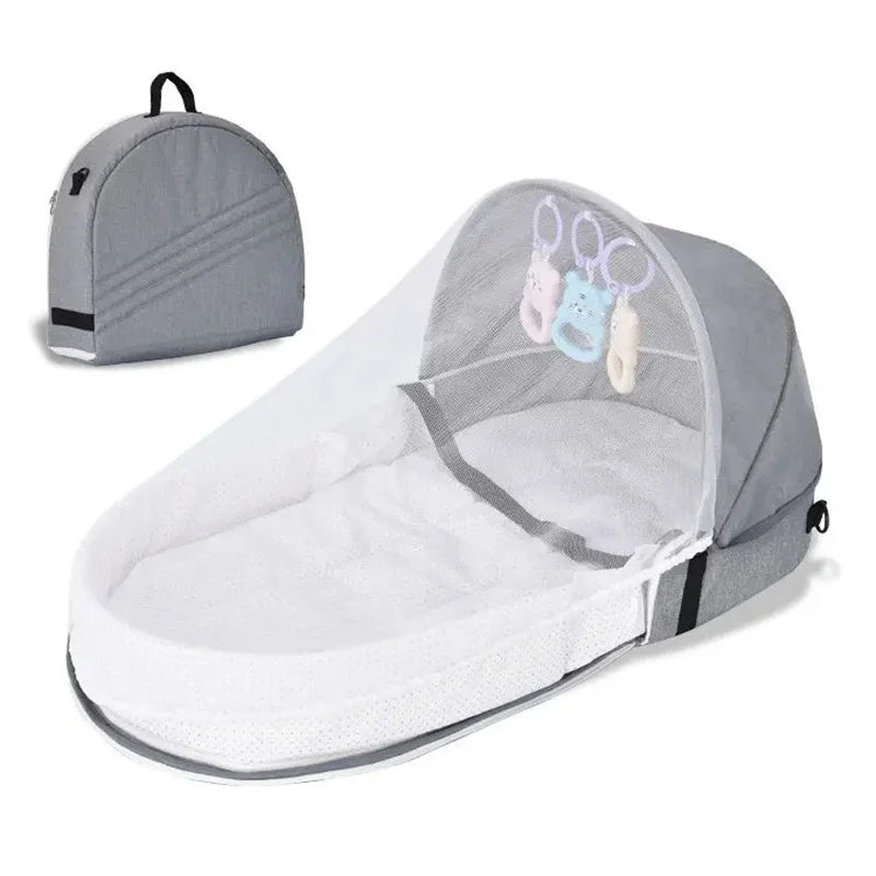 Lit Parapluie Bébé Pliable avec Moustiquaire & Matelas — Berceau Voyage Nomade | 4 Couleurs