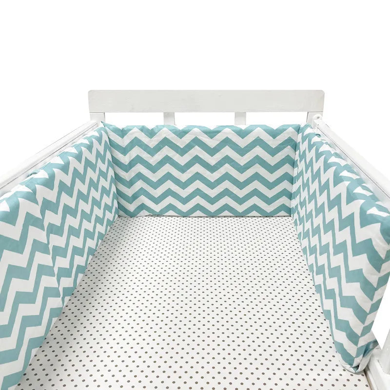 Tour de Lit Bébé Coton Épais 1 Pièce — Coussin Protège Barreaux Lavable | 24 Coloris Fille & Garçon