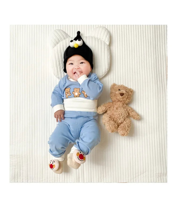 Pyjama Bébé 2 Pièces Coton — Haut Manches Longues & Pantalon, Unisexe Automne Hiver 3M-3 Ans