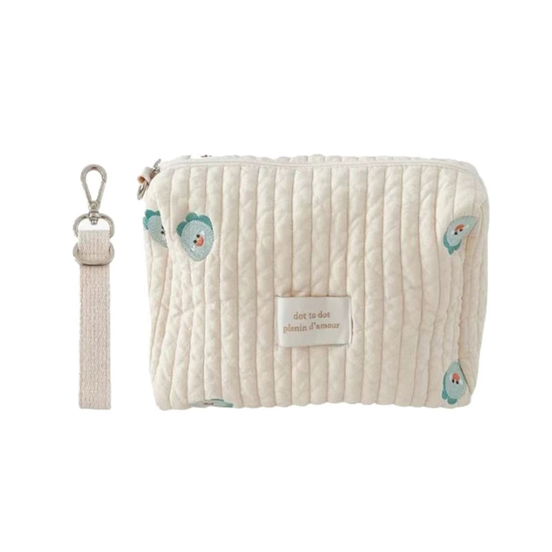 Organisateur de Sac à Langer pour Poussette – Motif Ours Brodé – Léger et Multifonction en Coton