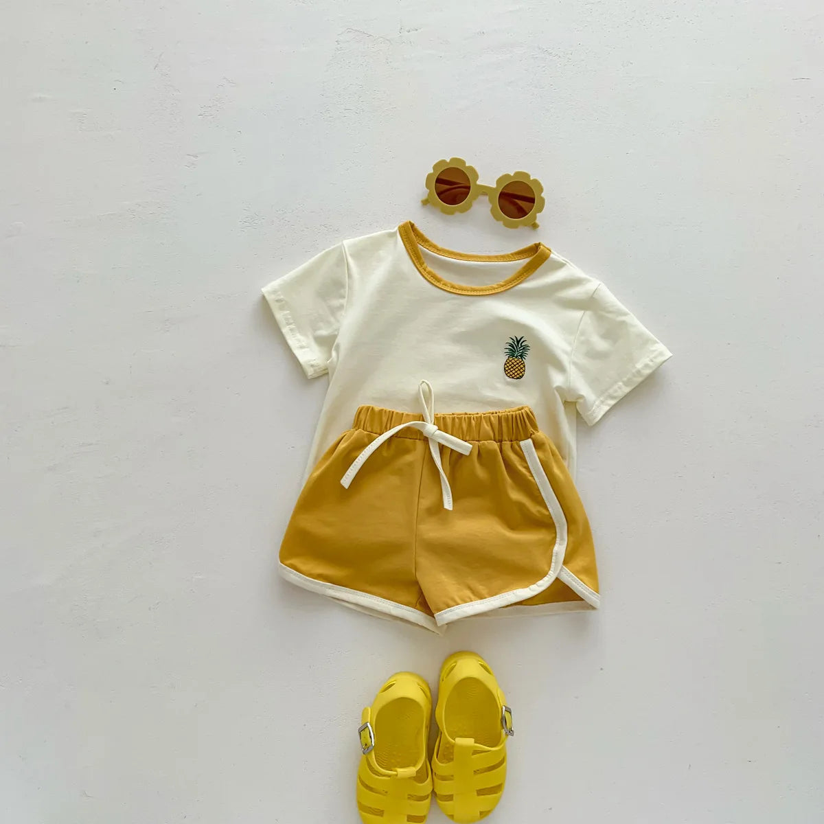 Ensemble Été Décontracté pour Bébé – T-shirt Brodé et Short en Coton (0-3 Ans)
