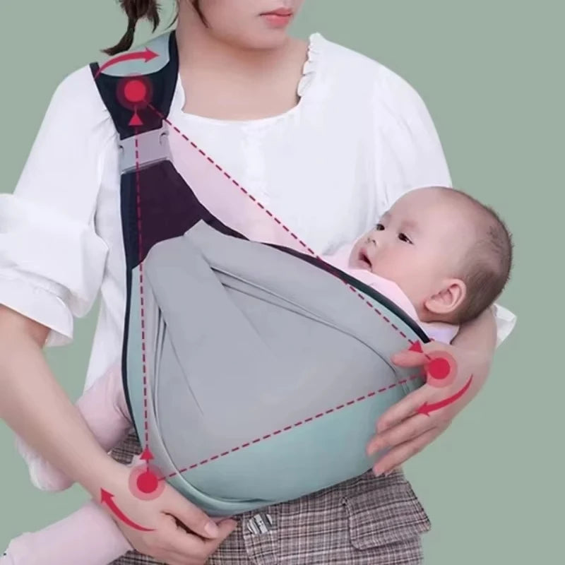 Porte-bébé Wrap Réglable – Écharpe de Portage Bébé en Coton Respirant 0-36 Mois