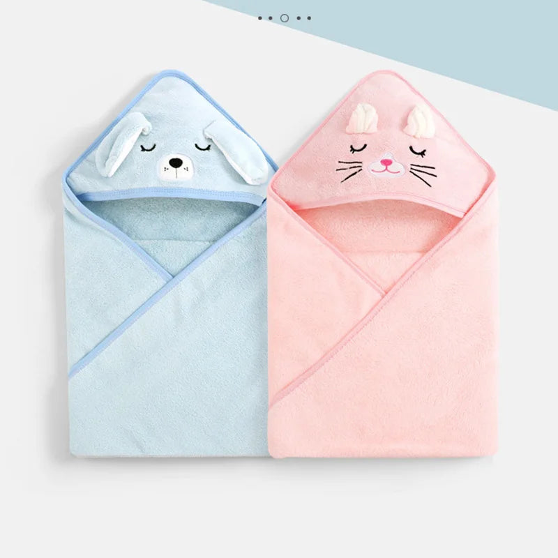 Cape de Bain Bébé à Capuche – Motif Animal Doux & Chaud