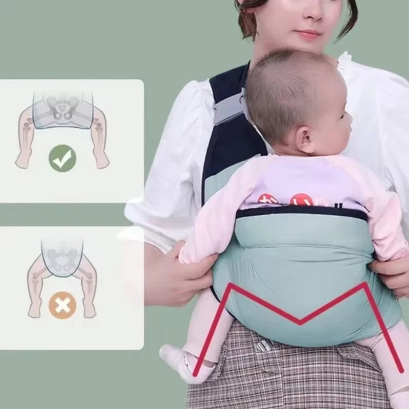 Porte-bébé Wrap Réglable – Écharpe de Portage Bébé en Coton Respirant 0-36 Mois