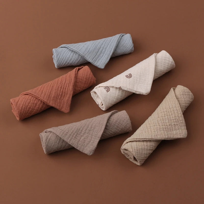 5PC Baby Towel New Born Items Stuff Muslin Squares Infant Newborn Hand Bath Shower Face Towels Soft Cotton Gauze Baby Washcloth