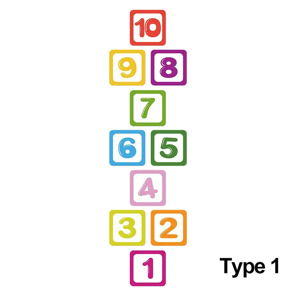 Floor Sticker Hopscotch Numbers - PVC Educational Decal for Baby Nursery, Parent-Child Gift
