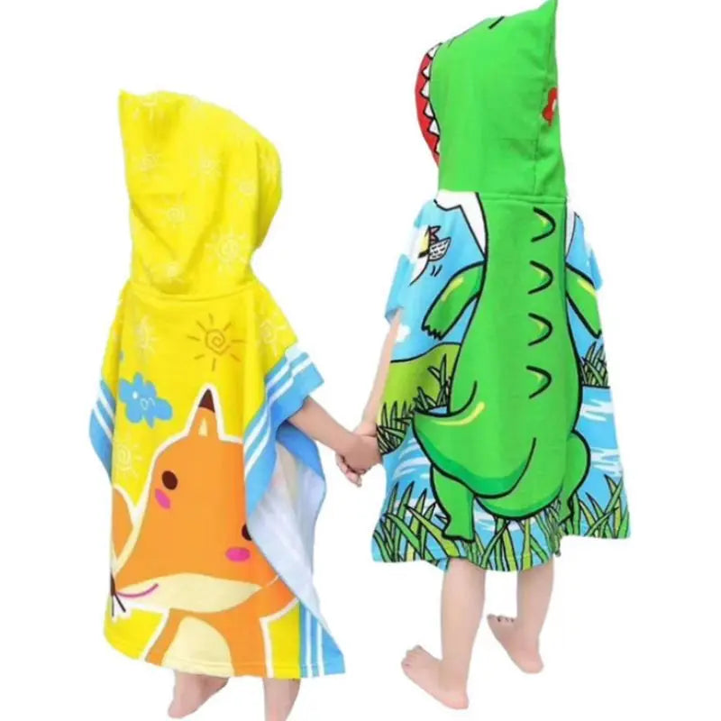 Cape de Bain Bébé à Capuche – Dinosaure ou Astronaute, Microfibre Douce et Séchage Rapide