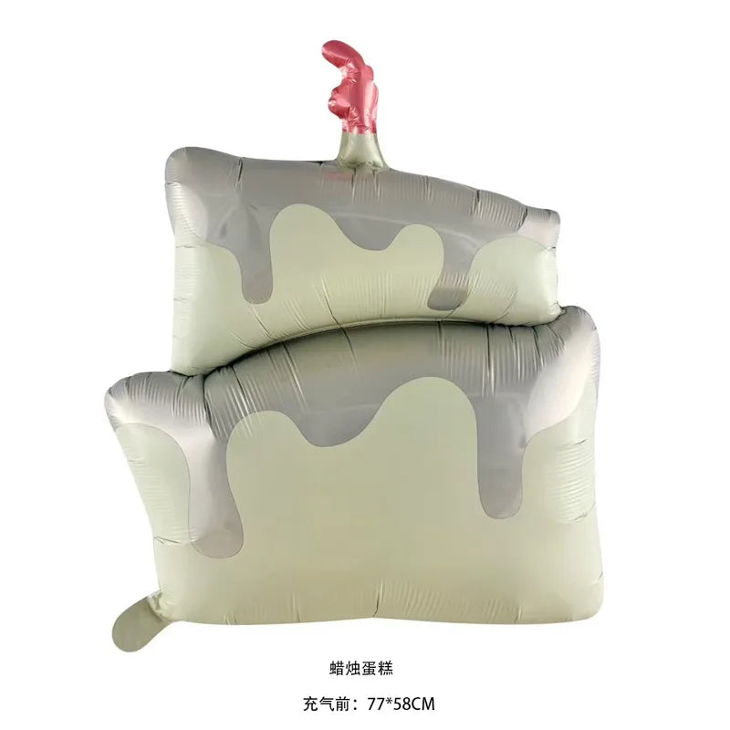 Ballon Aluminium Gâteau Anniversaire Kawaii – Décoration Fête Bébé 1 An, Enfant & Baby Shower
