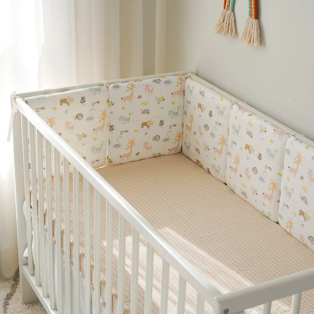 Barrière de lit enfant anti-chute — Coton Lavable Amovible 6 Pièces | Bleu, Beige, Blanc, Kaki