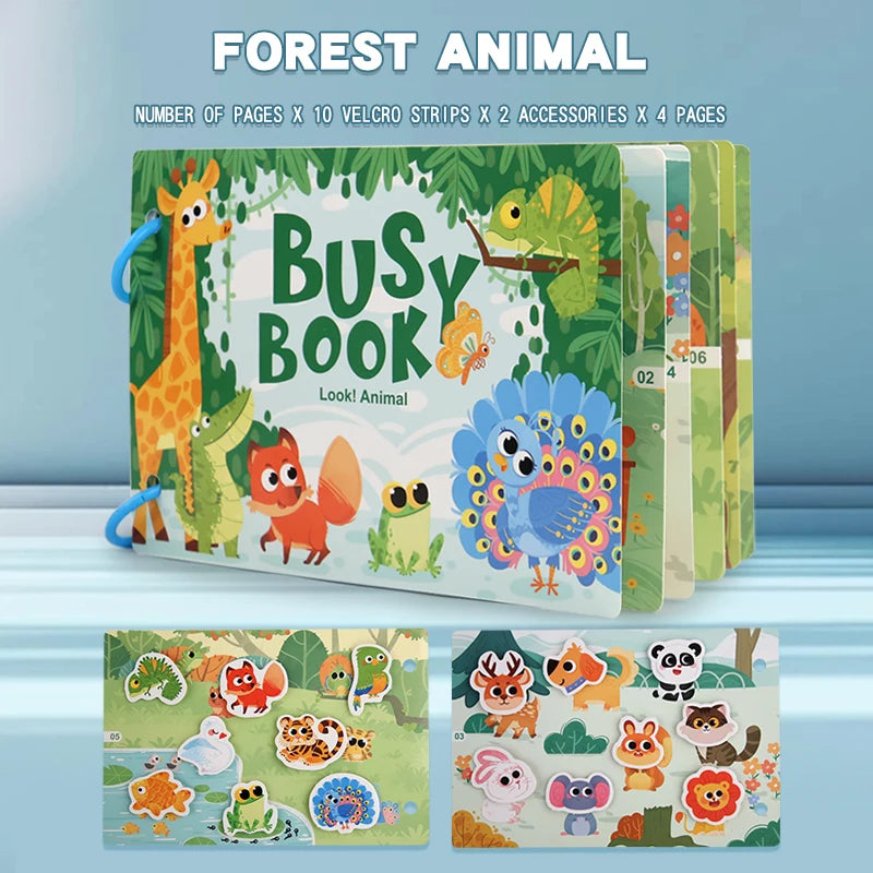 Quiet Book Montessori – Mon Premier Livre Calme Éducatif | 6 Thèmes | Jeu d’Association Bébé