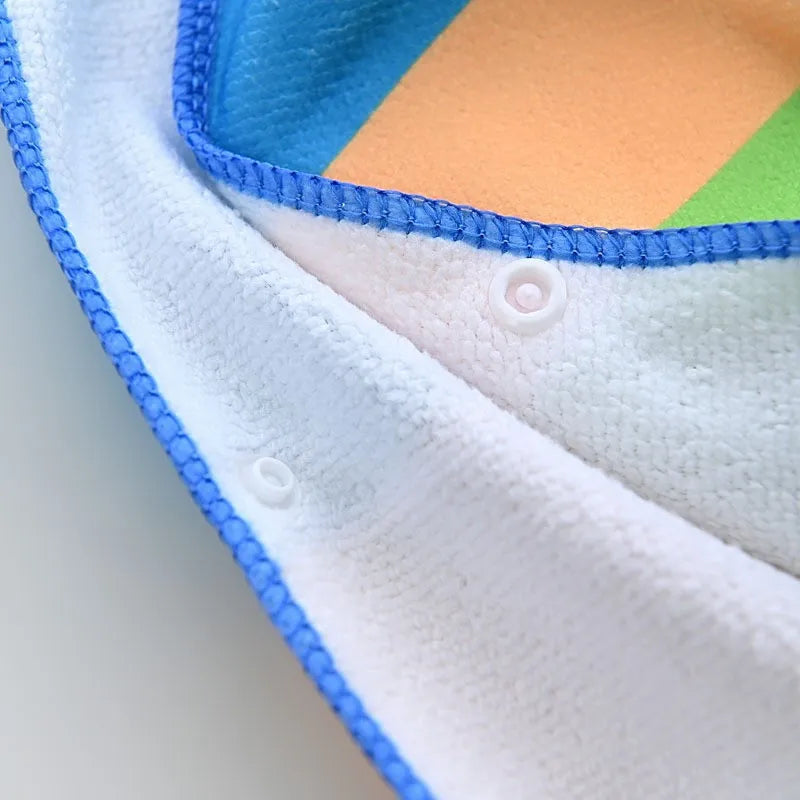 Cape de Bain Bébé à Capuche – Motifs Licorne & Astronaute, Serviette Douce en Microfibre