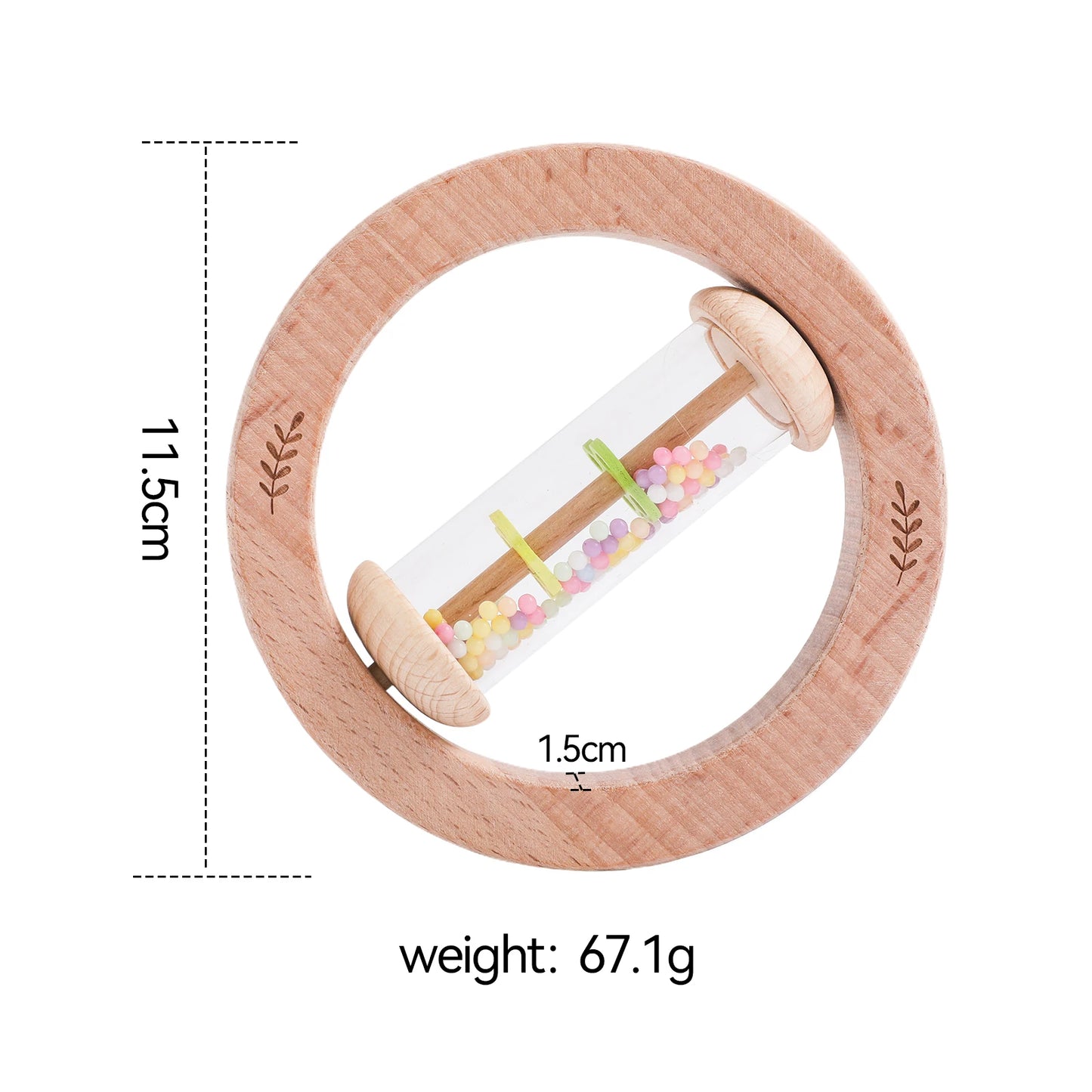 Bâton de Pluie Bébé Bois Montessori – Hochet Sensoriel Arc-en-Ciel Coloré Éveil 0-3 Ans