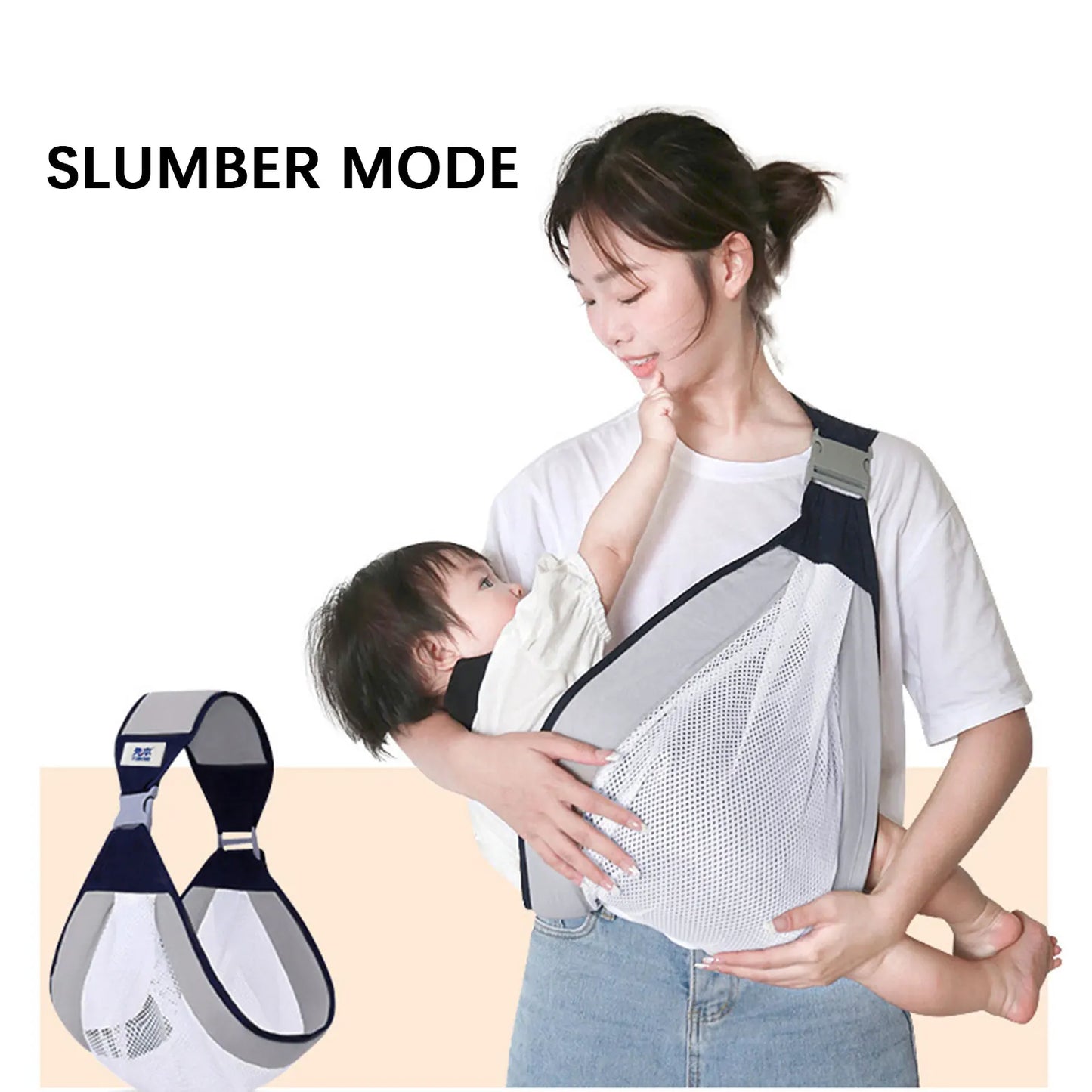 Porte-bébé sling ajustable – Léger, respirant, 4 positions de portage