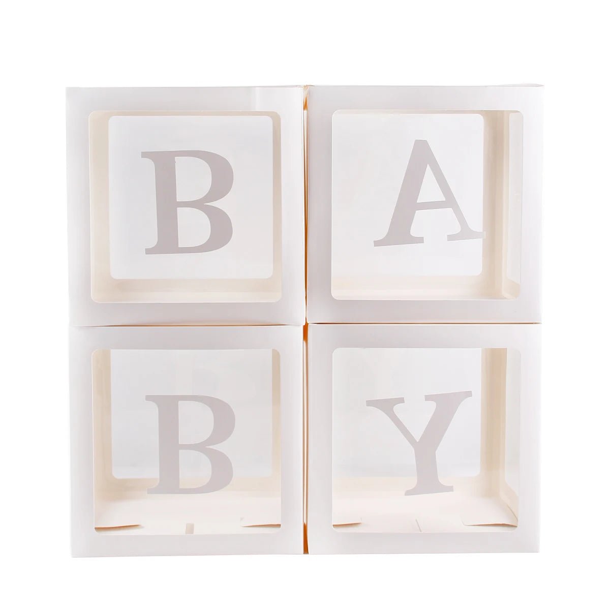 BABY Letter Boxes 25cm – Decoration for Baby Showers, First Birthdays & Gender Reveals – Fill with Balloons