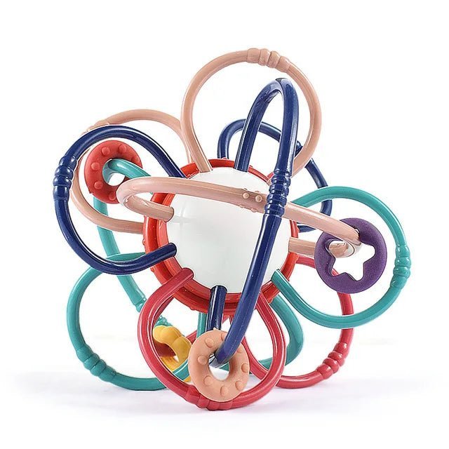 Jouet Montessori bébé 7-en-1 – Boîte sensorielle à formes avec cordes élastiques