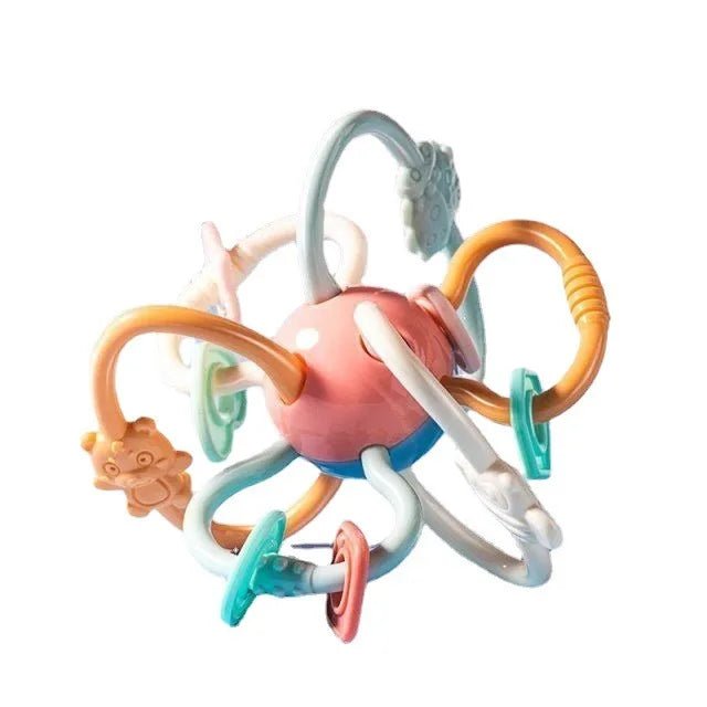 Jouet Montessori bébé 7-en-1 – Boîte sensorielle à formes avec cordes élastiques