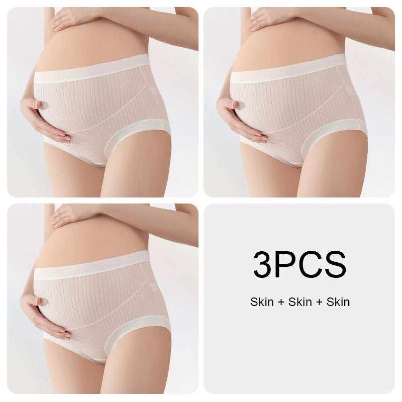 3-Pack High-Waisted Maternity Briefs — Breathable Cotton & Elastane, Abdominal Support, M-XL