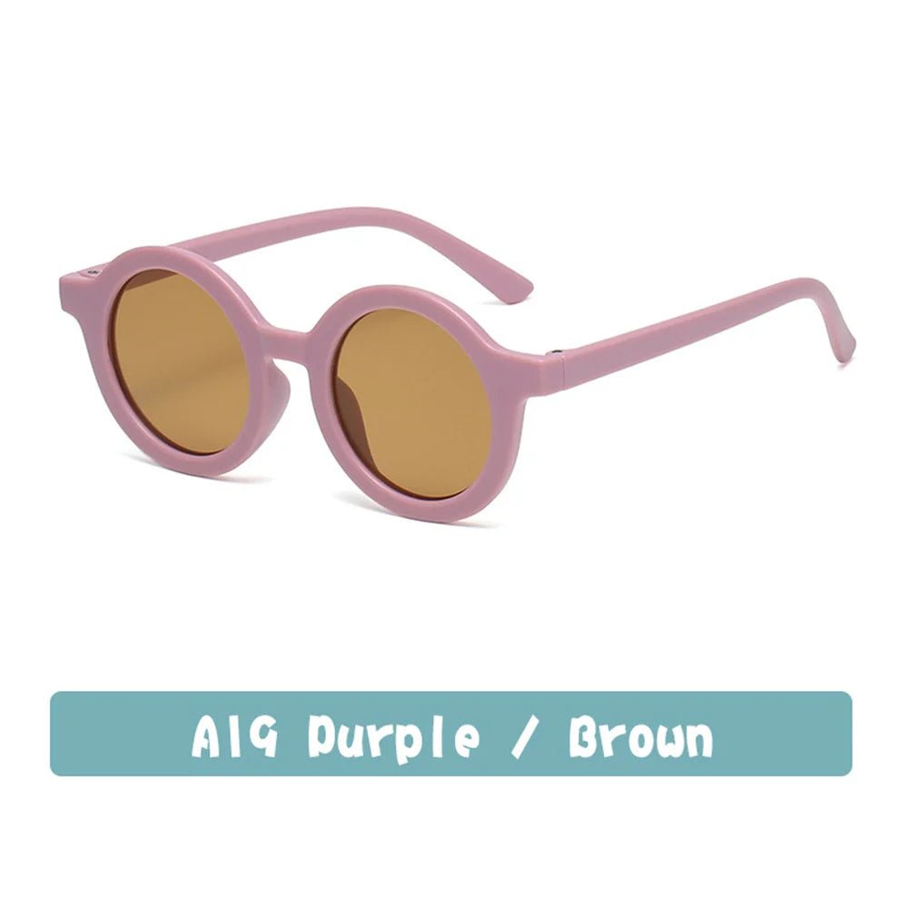 Lunettes de Soleil Bébé UV400 – Rétro Rondes & Colorées