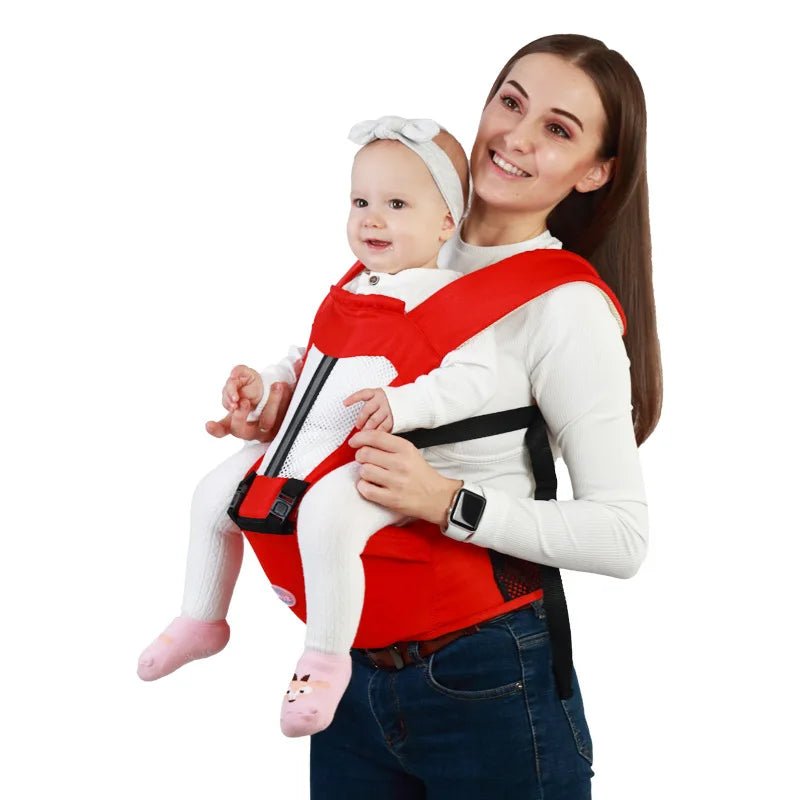 Porte-Bébé Ergonomique avec Siège – Confort Coton 0 à 48 Mois (Bleu ou Rouge)