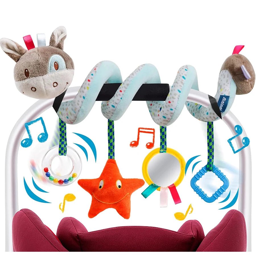 Jouet Spirale Siège Auto Poussette Bébé – Jouet Sensoriel Doux 0-12 Mois Lit & Berceau