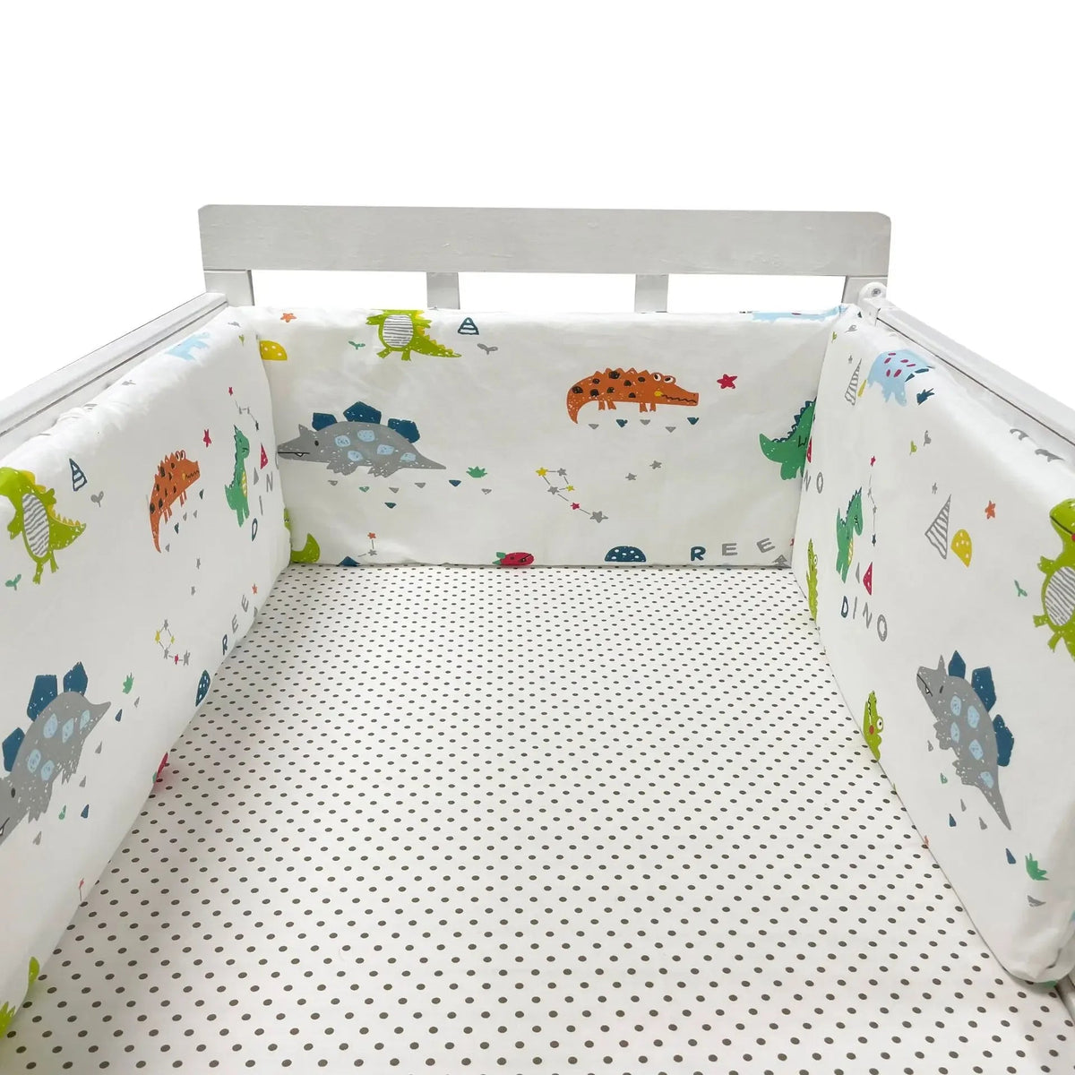 Tour de Lit Bébé Coton Imprimé Double Face – Pare-Chocs Berceau Motifs Housse Zippée 200cm