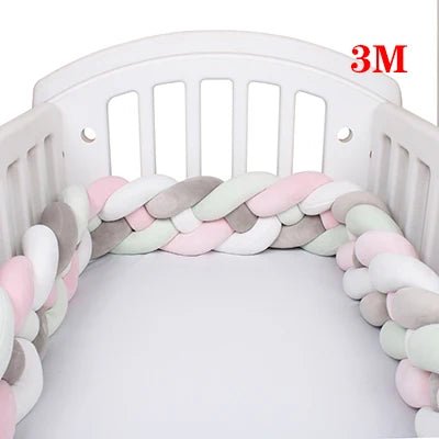 Tour de Lit Tressé pour Bébé – Coton Doux | 2.2M / 3M / 3.6M | Protection et Déco Lit Bébé