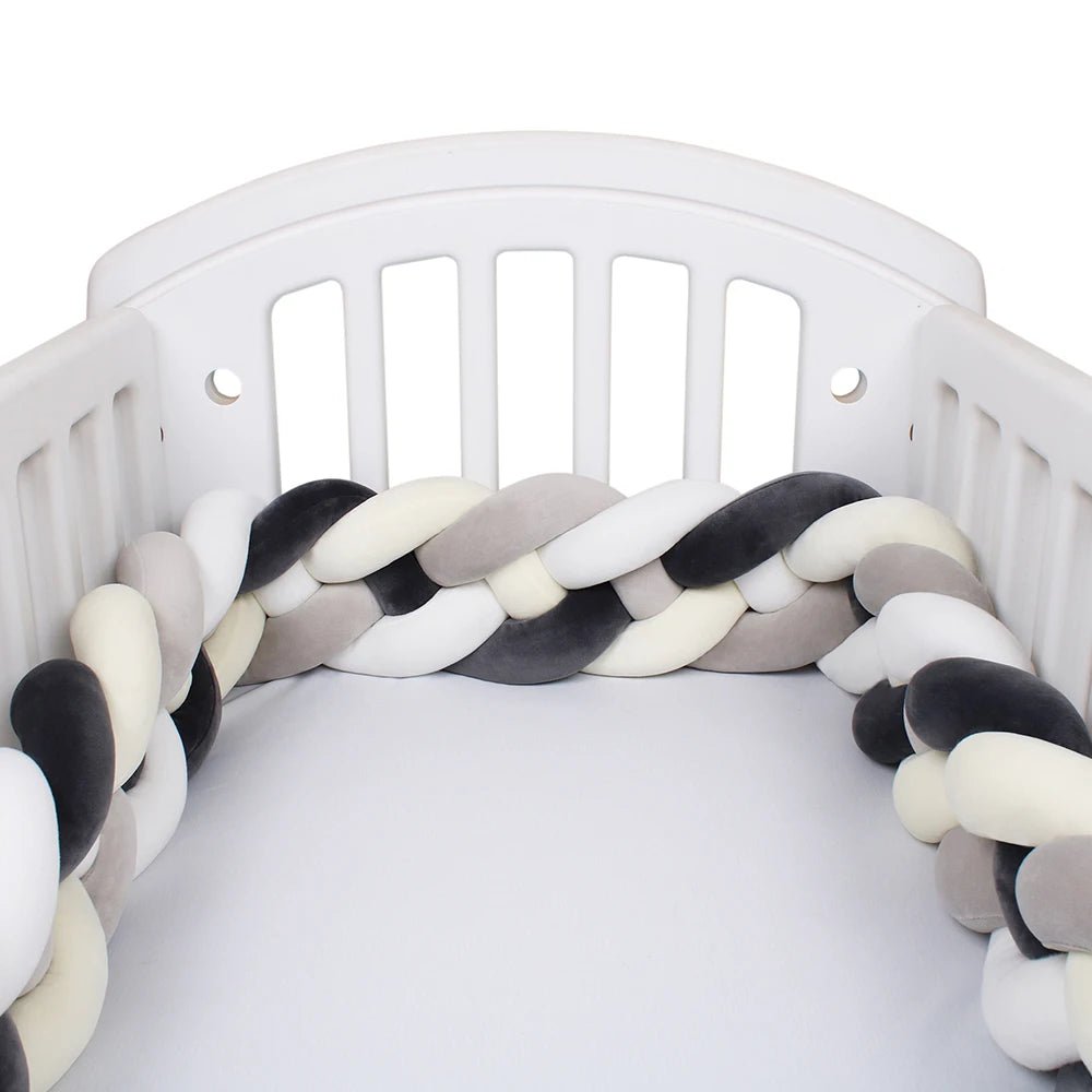 Tour de Lit Tressé pour Bébé – Coton Doux | 2.2M / 3M / 3.6M | Protection et Déco Lit Bébé