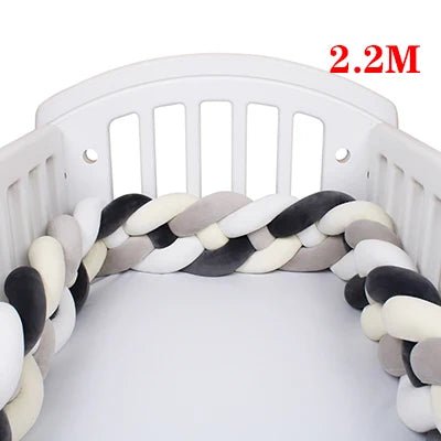 Tour de Lit Tressé pour Bébé – Coton Doux | 2.2M / 3M / 3.6M | Protection et Déco Lit Bébé