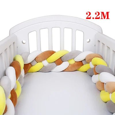 Tour de Lit Tressé pour Bébé – Coton Doux | 2.2M / 3M / 3.6M | Protection et Déco Lit Bébé