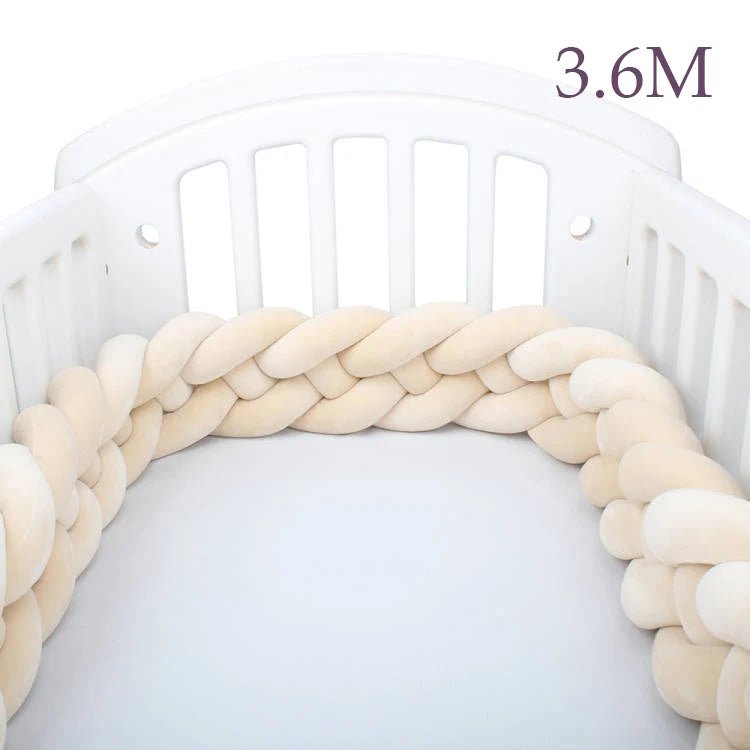 Tour de Lit Tressé pour Bébé – Coton Doux | 2.2M / 3M / 3.6M | Protection et Déco Lit Bébé