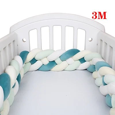 Tour de Lit Tressé pour Bébé – Coton Doux | 2.2M / 3M / 3.6M | Protection et Déco Lit Bébé