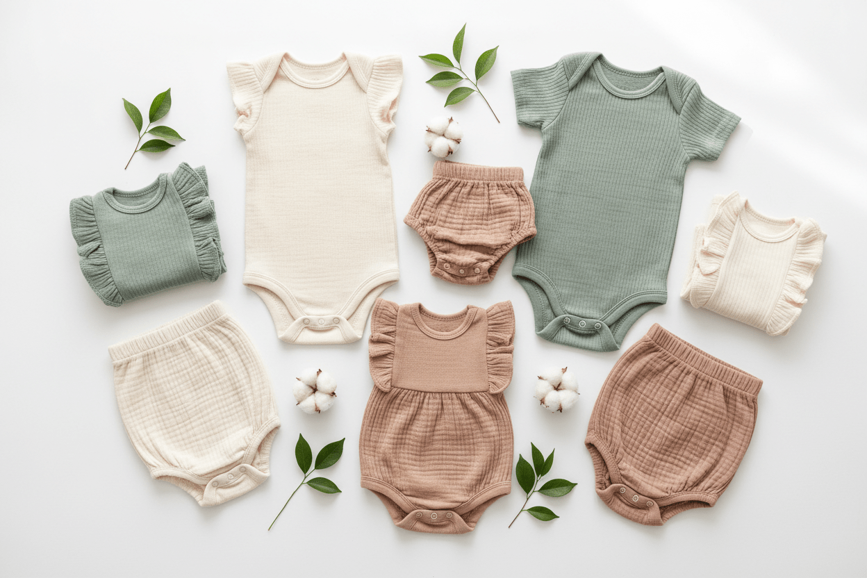 Vêtements Bébé Coton Bio & Bambou – Doux, Écologiques & Sûrs pour la Peau
