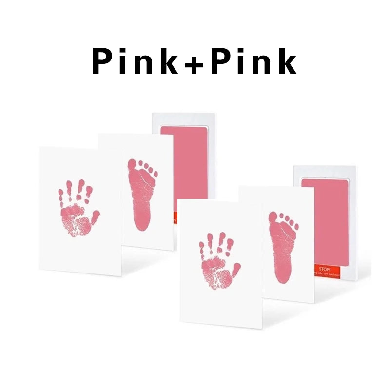 Kit Empreintes Bébé Lot de 2 – Cadres Photo + Tampons Encre | Cadeau Naissance Jumeau