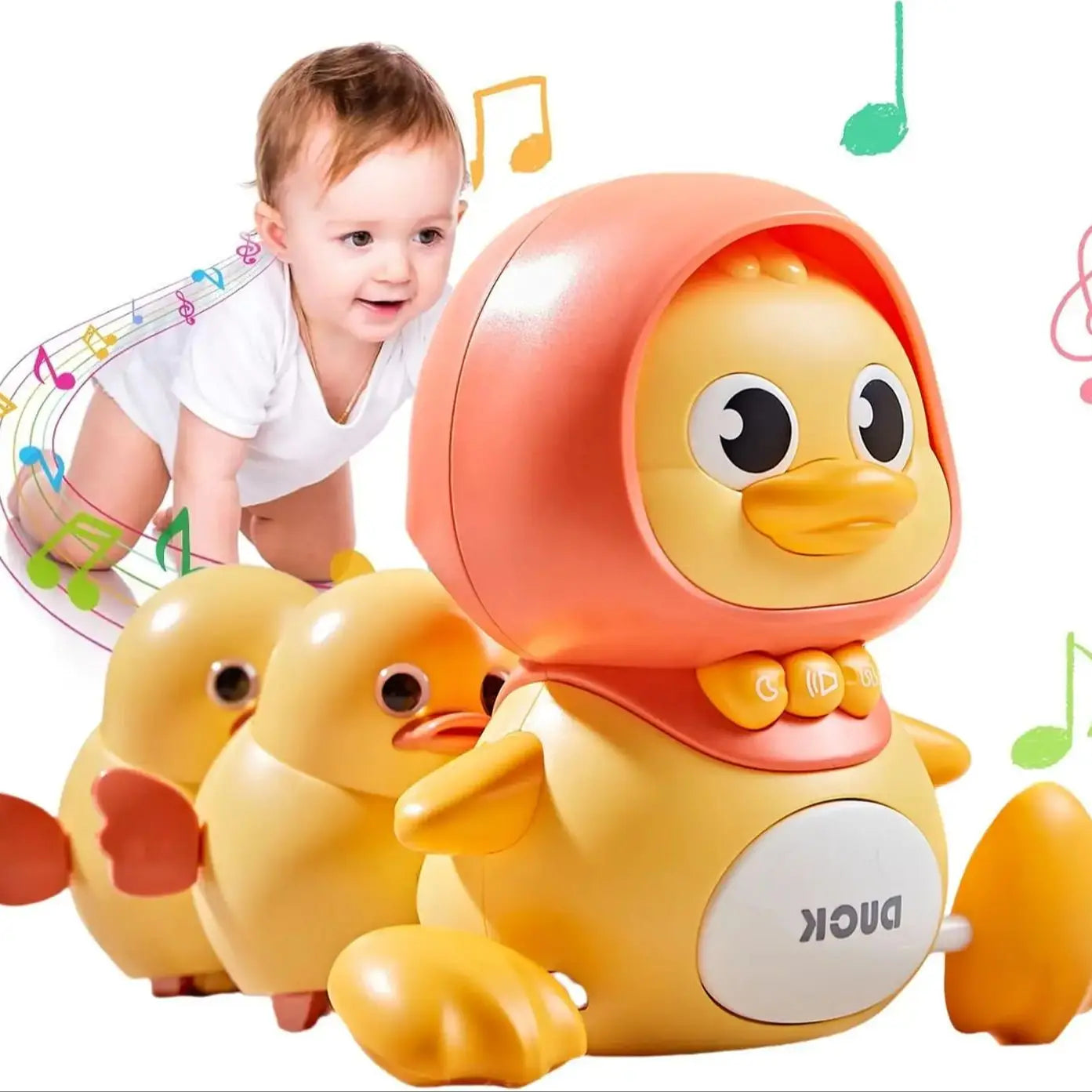 Canard musical interactif bébé – Jouet lumineux et sonore dès 1 an