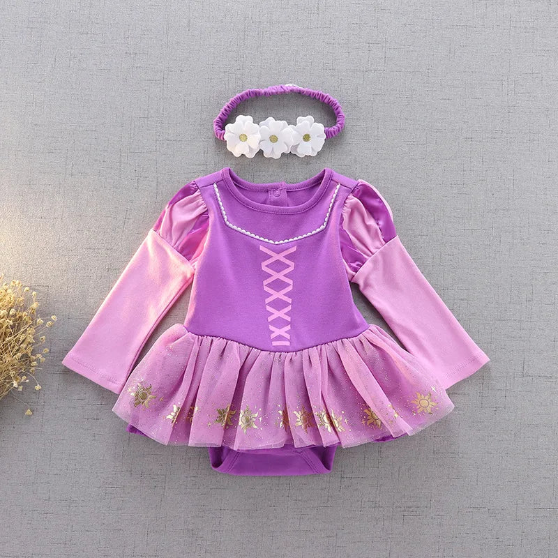 Robe Tutu Princesse Bébé Fille avec Bandeau – Tenue Anniversaire, Baptême & Cérémonie 3-18 Mois