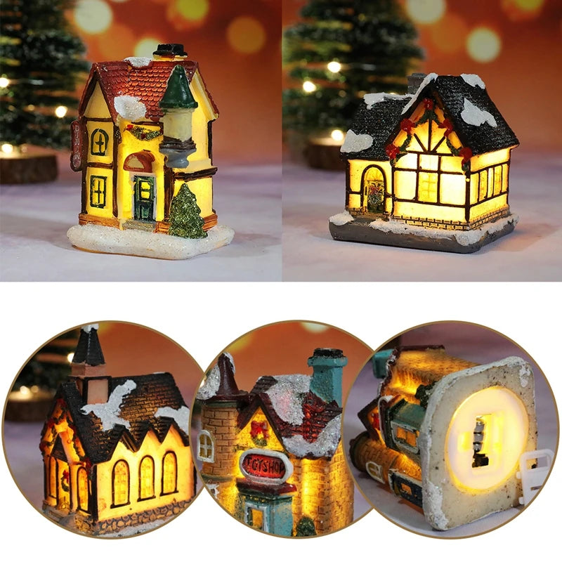 Veilleuse Maison de Noël LED à Piles – Décoration Chambre Enfant & Cadeau Noël