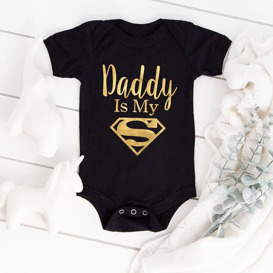 Babygrow Funny Dad My Hero – Newborn Boy & Girl Bodysuit Funny Original Birth Gift