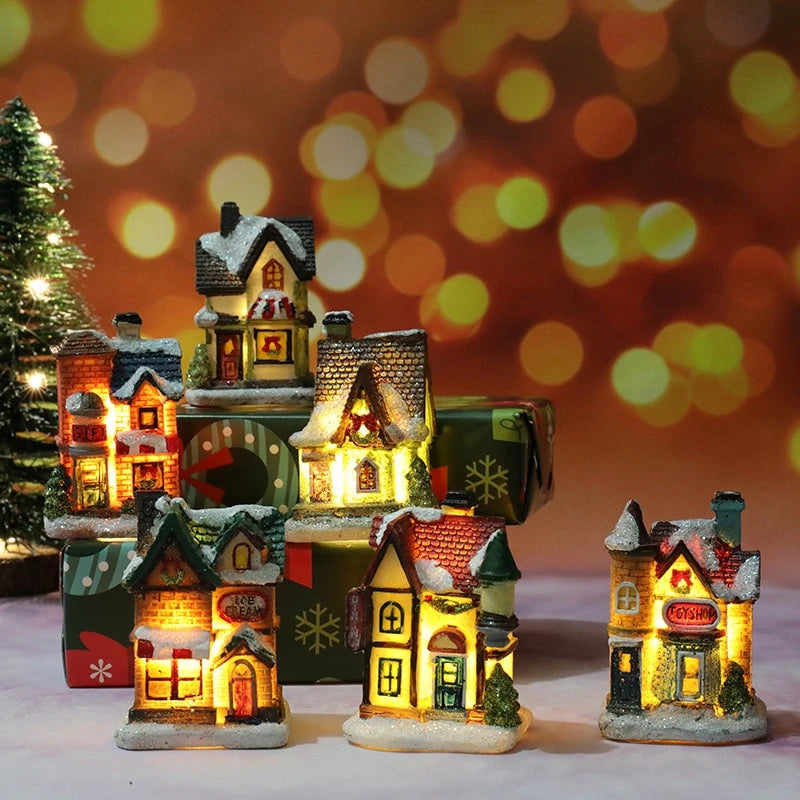 Veilleuse Maison de Noël LED à Piles – Décoration Chambre Enfant & Cadeau Noël